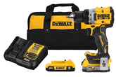 DeWALT XR Series DCD800D1E1 Drill Driver Kit, Battery Included, 20 V, 2 Ah, 1/2 in Chuck, Keyless, Ratcheting Chuck, 1/EA